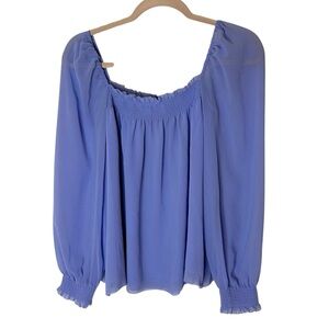 Aritzia Wilfred Alana Smocked Blouse- Size Medium